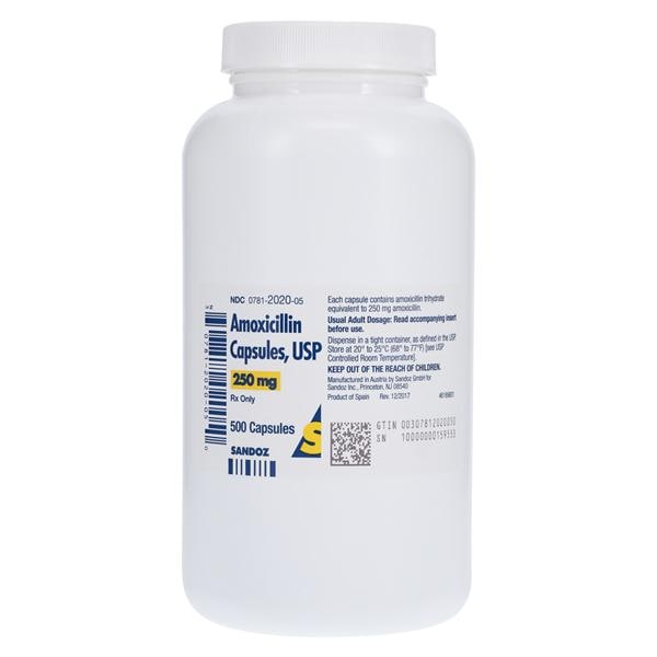 Amoxicillin Capsules 250mg Bottle 500/Bt