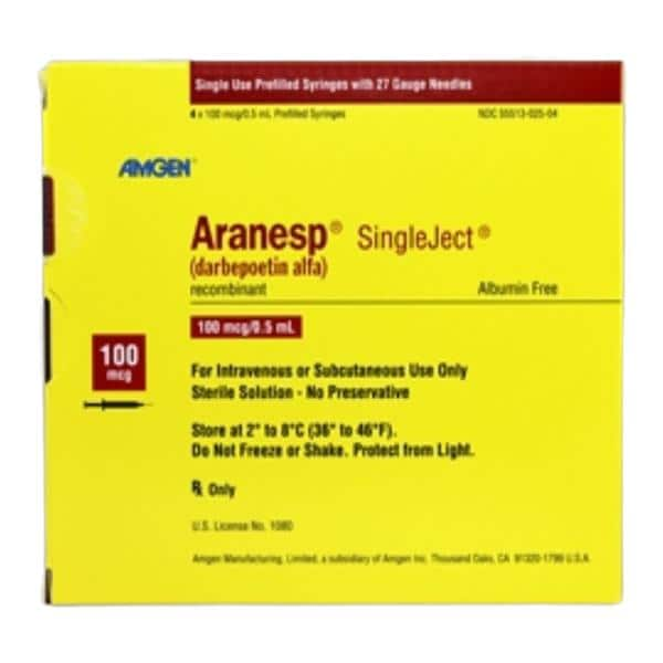 Aranesp Injection 100mcg Prefilled Syringe 0.5mL 4/Bx