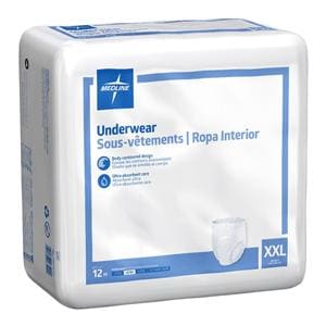 Protection Plus Classic Protective Underwear Unsx 68-80 Mod Wht Odr Cntrl 48/Ca