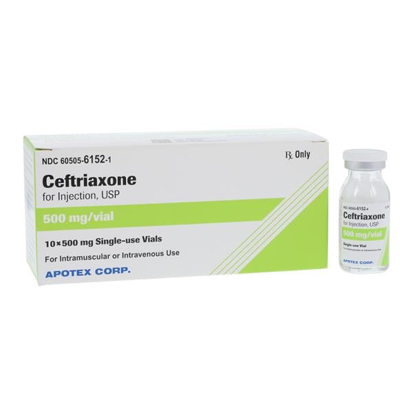 Ceftriaxone Sodium Injection 500mg/vl Powder SDV 10/Bx