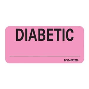 Diabetic Medical Label Medvision Fluorescent Pink 2-1/4x1" 5Rl/Ca