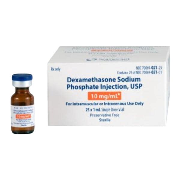 Dexamethasone Injection 10mg/1mL Preservative Free SDV 1mL 25/Bx