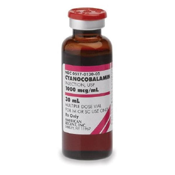 Cyanocobalamin B-12 Injection 1000mcg/mL MDV 30mL/Vl