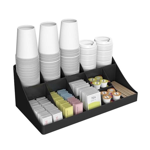 Mind Reader 11 Compartment Coffee Condiment Organizer Black Ea