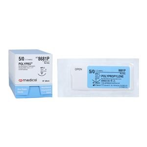 PolyPro Suture 5-0 18" Polypropylene Monofilament NPS-3 Blue 12/Bx