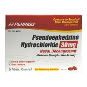 Pseudoephedrine HCl Sinus/Congestion Tablets 30mg 24/Box