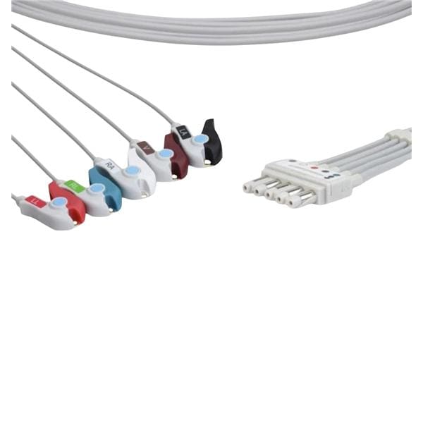 ECG Leadwire Set New f/ Mdls 90496/91496/Aria/UltVw Tlmtry Din 5 Lead Ea