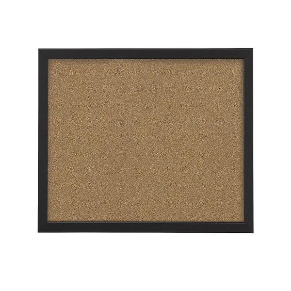 FORAY Cork Board 18x24" Tan Cork Black Décor Frame Ea