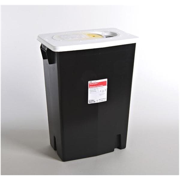 RCRA Hazardous Waste Container 18gal Blk/Wht 12.75x18.25x26" Ld/Gskt Plstc Ea, 5 EA/CA