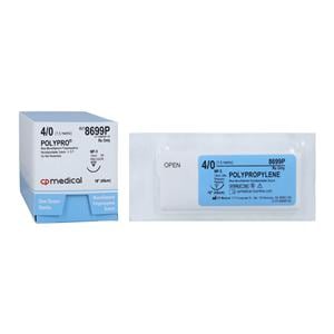 PolyPro Suture 4-0 18" Polypropylene Monofilament NP-3 Blue 12/Bx