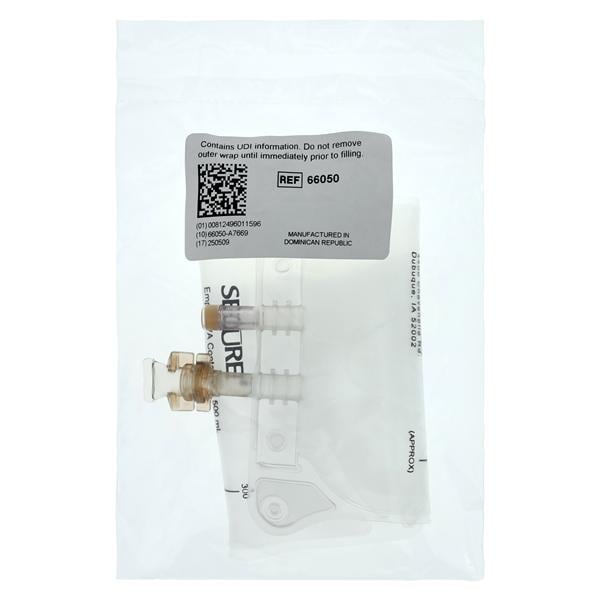 Secure Port Infusion Bag PVC Tubing 500mL 50/Ca