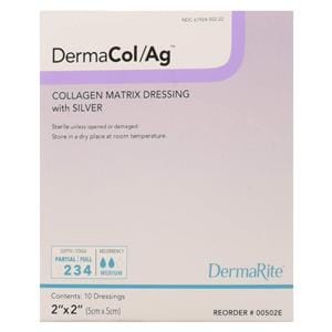 DermaCol/Ag Collagen Matrix Dressing 2x2" Sterile Square