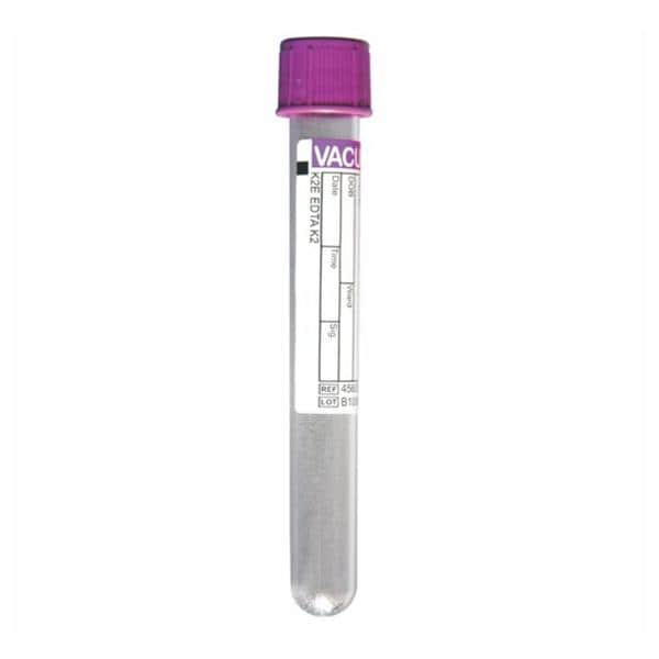 Vacuette Venous Blood Collection Tube Lavender/Black 6mL Pull Cap PET 50/Pk