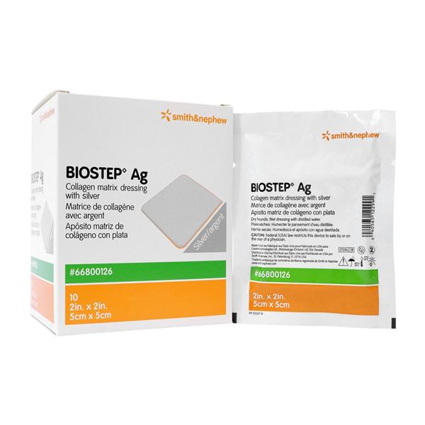 BioStep Ag Collagen Wound Dressing 2x2" Sterile White