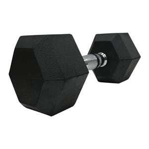 First Place Rubber Padded Dumbbell 45lb Black