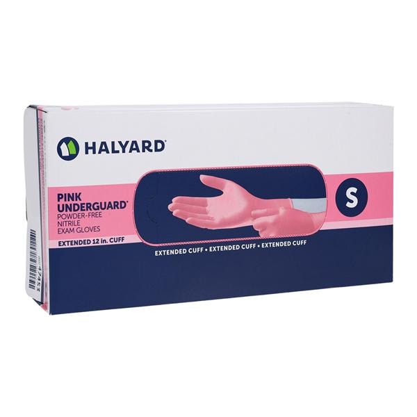 Underguard Nitrile Exam Gloves Small Pink Non-Sterile, 10 BX/CA