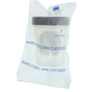 Standard Specimen Container 120mL Plastic Sterile Inner Surface Ind Pkg 100/Ca