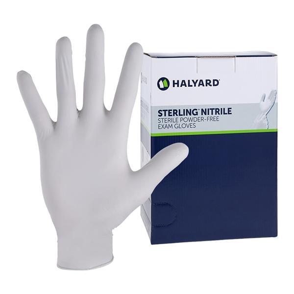 Sterling Nitrile Exam Gloves Large Gray Sterile, 4 BX/CA