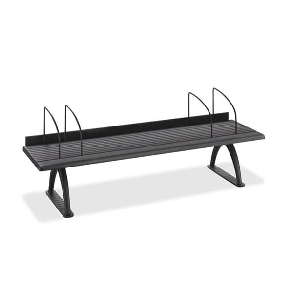 Riser Desk 42x12.25x8.25" w/Dividers/Retainer Lip/100lb Capacity Black Ea