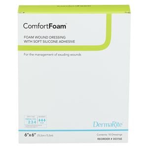 Comfortfoam Border PU Fm Wound Dressing 6x6 Strl Sqr Slf Adh Slcn Adh Tn Hi Abs