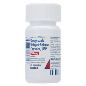 Omeprazole DR Delayed-Release Capsules 20mg Bottle 30/Bottle Each