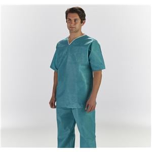 Patient Scrub Set _ Teal / White Large Non Woven Single-Use 20/Ca