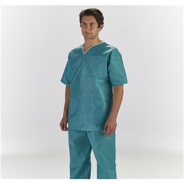 Patient Scrub Set _ Teal / White Large Non Woven Single-Use 20/Ca