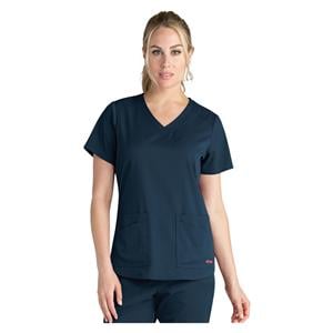 Greys Anatomy Stretch Scrub Top V-Neck 4 Pockets 3X Large Steel Womens Ea