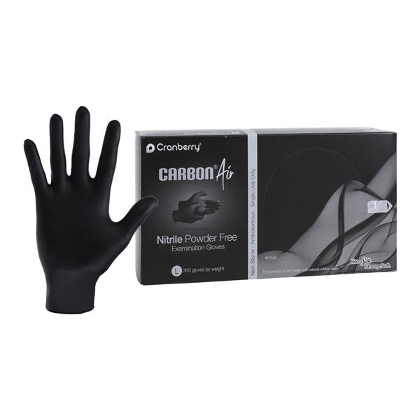 Carbon Air Nitrile Glove Gloves Large Black Non-Sterile, 10 BX/CA