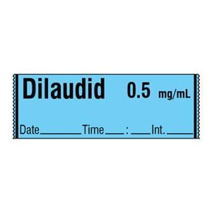 Anesthesia Label Dilaudid .5mg/mL Dt/Tm 1"Cr Sz/Tp Frm Blue 1/2x500" 500/Rl