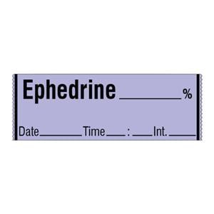 Anesthesia Label Ephedrine % Dt/Tm 1" Core Size/Tape Form Violet 1/2x500" 500/Rl