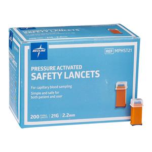 Blood Collection Lancet 21gx2.2mm Safety Automatic Needle Retraction 2000/Ca