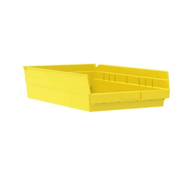 Shelf Bin Yellow Plastic 17-7/8x11-1/8x4" 12/Ca