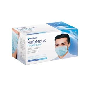 SafeMask FreeFlow Procedure Mask ASTM Level 1 Fog-Free Strip Blue Adult 50/Bx, 10 BX/CA