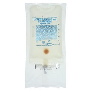 Lactated Ringers Solution Dextrose 5% 500mL Bag Ea