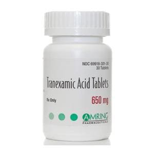 Tranexamic Acid Tablets 650mg Bottle 30/Bottle Each