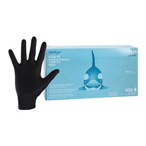 Orca Nitrile General Purpose Gloves Large Black, 10 BX/CA