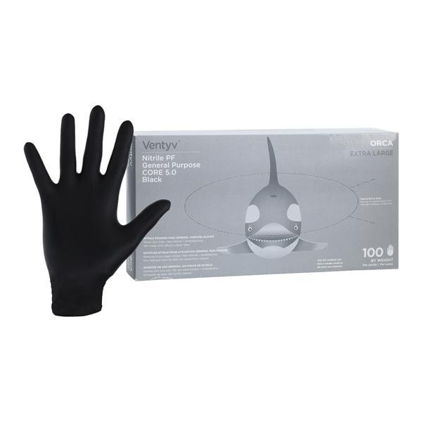 Orca Nitrile General Purpose Gloves X-Large Black, 10 BX/CA