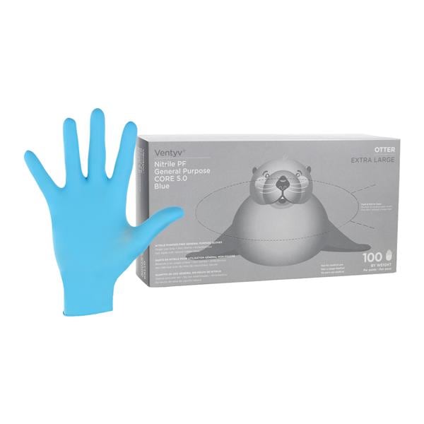 Otter Nitrile General Purpose Gloves X-Large Blue, 10 BX/CA