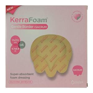 KerraFoam Foam Gentle Border Dressing 7x7" 5 Layer Strl Sm Slcn Adh Bg Spr Abs, 5 BX/CA