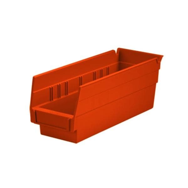 Shelf Bin Red Polymer With Label Holder 12x4x4" Ea