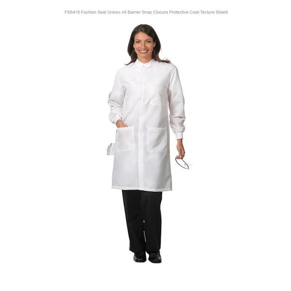 Lab Coat 3 Pockets Long Sleeves Medium White Unisex Ea