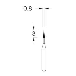 Spring Diamond Bur Single Use Friction Grip Short Shank S1300XF Extra Fine 25/Pk