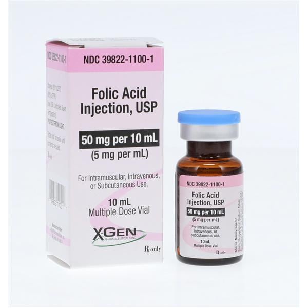 Folic Acid Injection 5mg/mL MDV 10mL Each