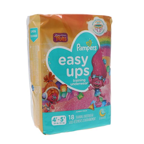 Pampers Easy Ups Training Underwear Moderate Pull On Polypropylene Girl 4T-5T