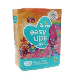 Pampers Easy Ups Training Underwear Moderate Pull On Girl 3T-4T 22/Pk, 4 PK/CA