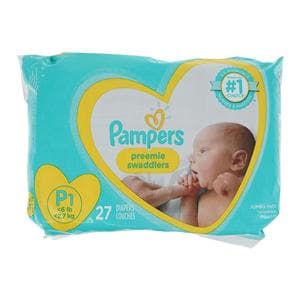 Pampers Swaddler Diapers Preemie to 6lbs 27/Pk, 4 PK/CA