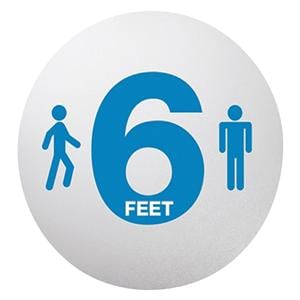 Floor Sticker 6 Feet Apart StandSafe 20" Circle Clear/Blue 50/Pk