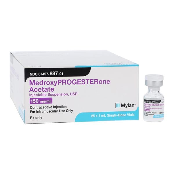 Medroxyprogesterone Acetate Injection 150mg/mL SDV 1mL 25/Bx