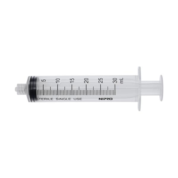 Nipro General Use Syringe 30cc Clear Low Dead Space 50/Bx, 9 BX/CA